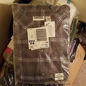 8XL King Size Gray Flannel Shirt New
